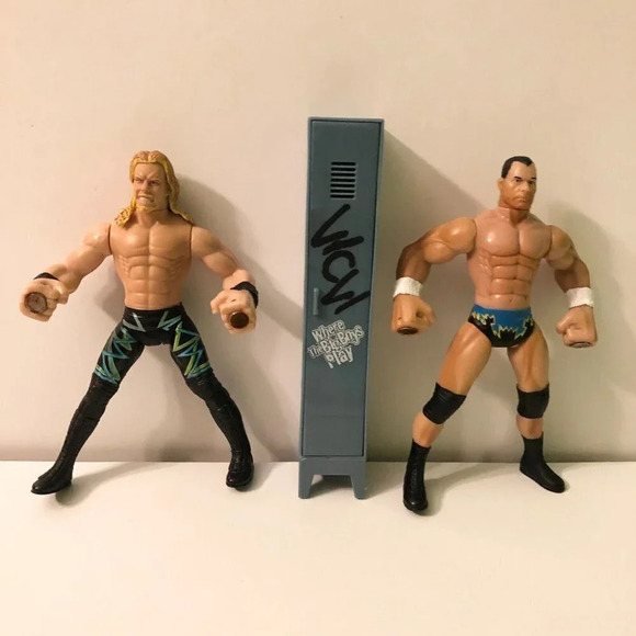 1999 WCW nWo Grip N Flip Wrestlers Dean Malenko Chris Jericho Action Figures - Picture 1 of 13